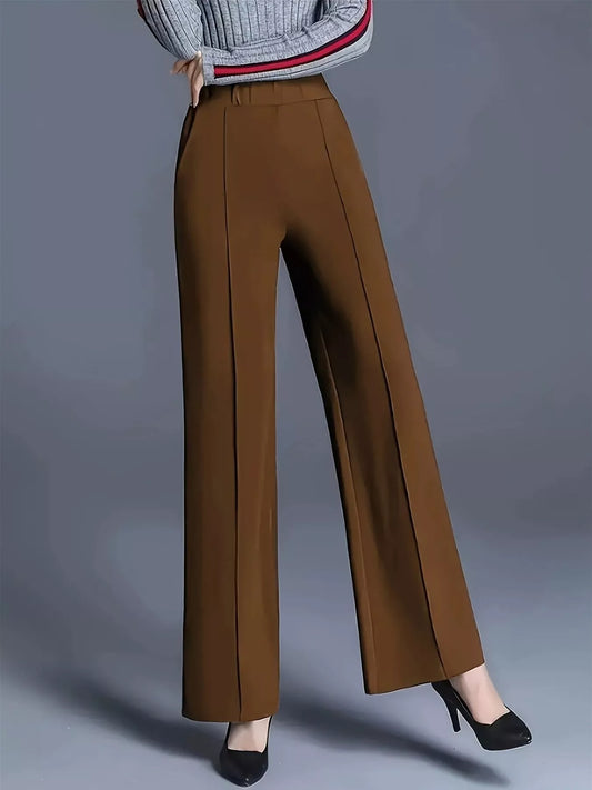 Vessa High-Waist Wide Leg Trouser Dark Brown