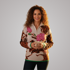 Carys Quarter-Zip Floral Knit