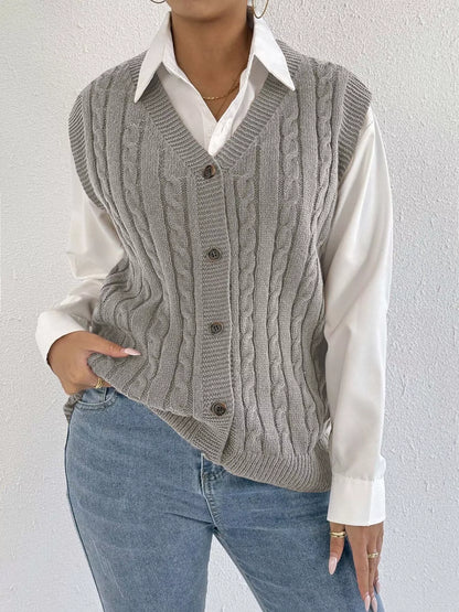 Joni Cable Button Sweater Vest
