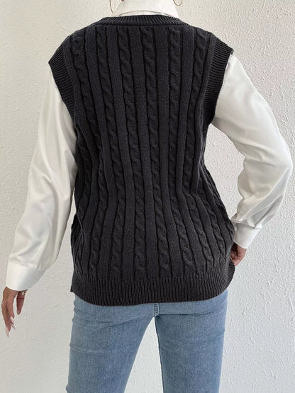 Joni Cable Button Sweater Vest