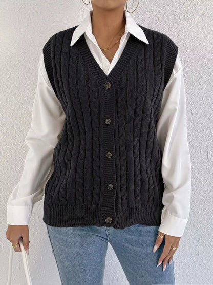 Joni Cable Button Sweater Vest