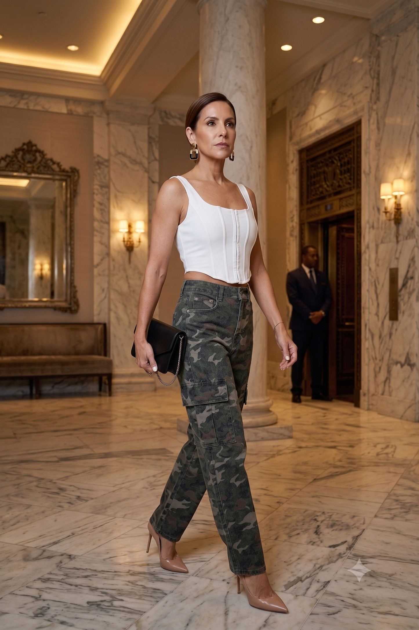 Virelle Camo Luxe Cargo Pant