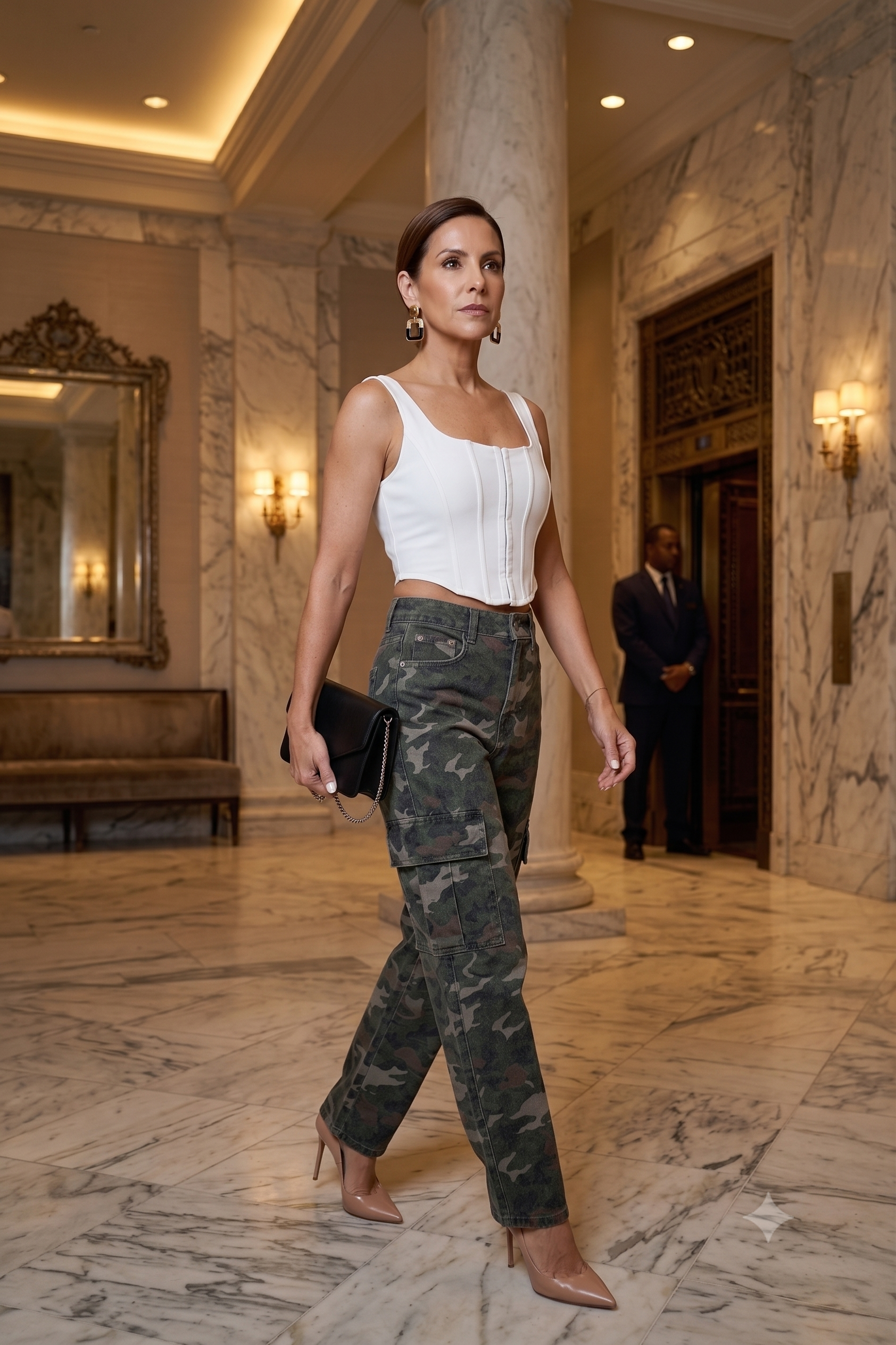 Virelle Camo Luxe Cargo Pant