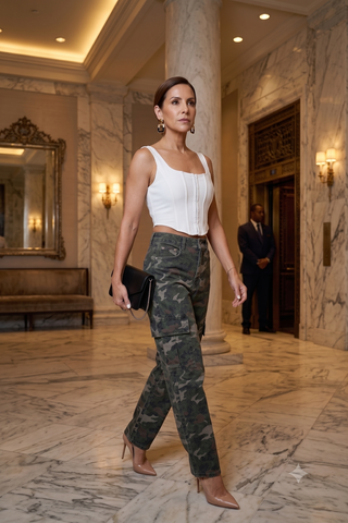 Virelle Camo Luxe Cargo Pant