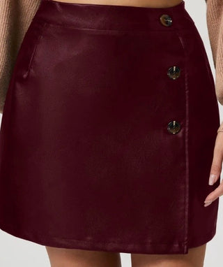 Buttoned High Rise Mini Skirt
