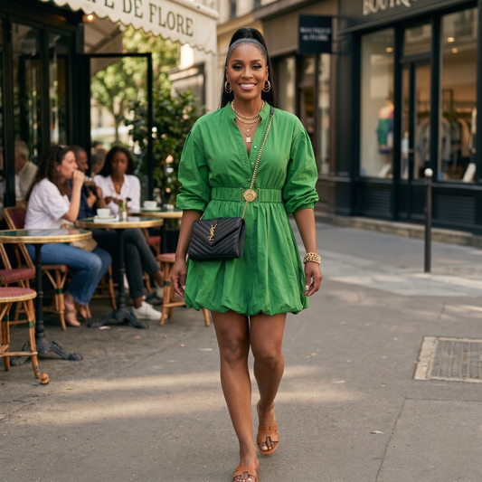 Thalisse Balloon Sleeve Shirt Dress