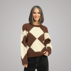 Blythe Two-Tone Argyle Knit