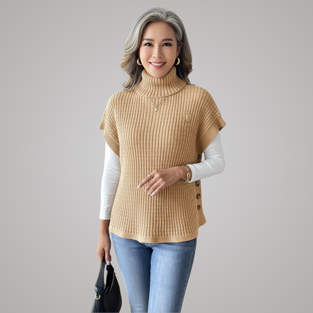 Noa Side-Button Turtleneck Vest