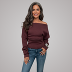 Sabra Ruched Off-Shoulder Knit