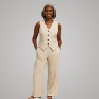 Camille Buttoned Vest Set