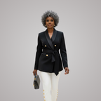 Simone Double-Breasted Power Blazer