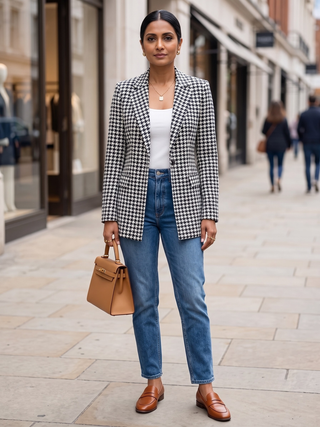 Colette Houndstooth Statement Blazer