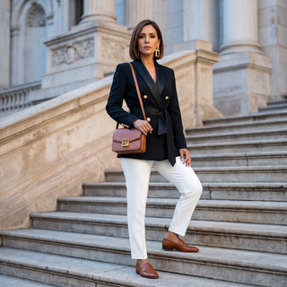 Simone Double-Breasted Power Blazer