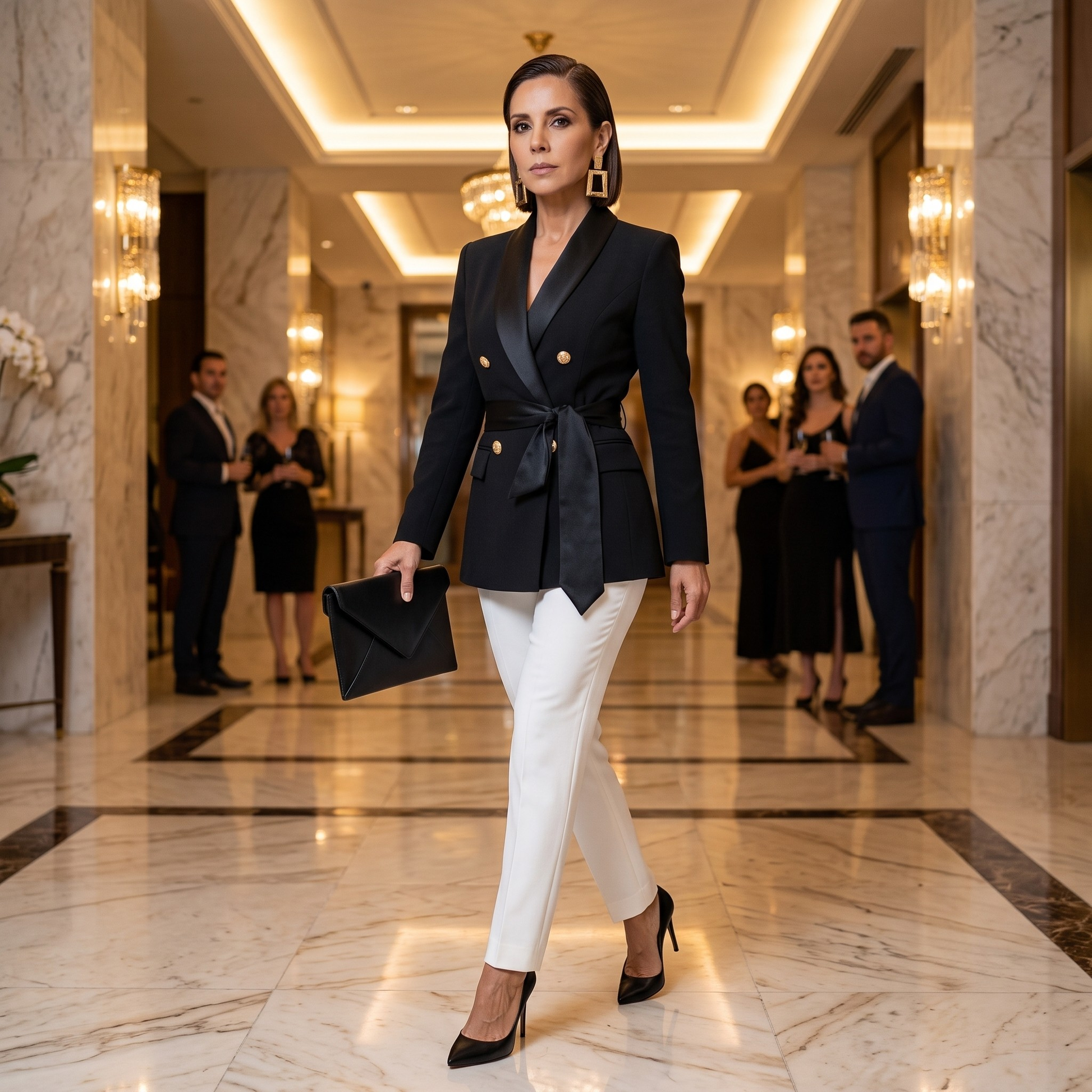 Simone Double-Breasted Power Blazer