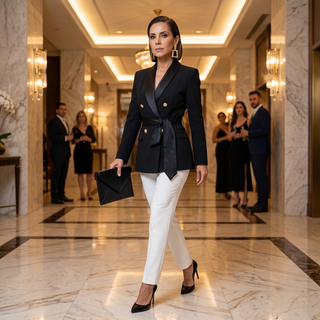 Simone Double-Breasted Power Blazer