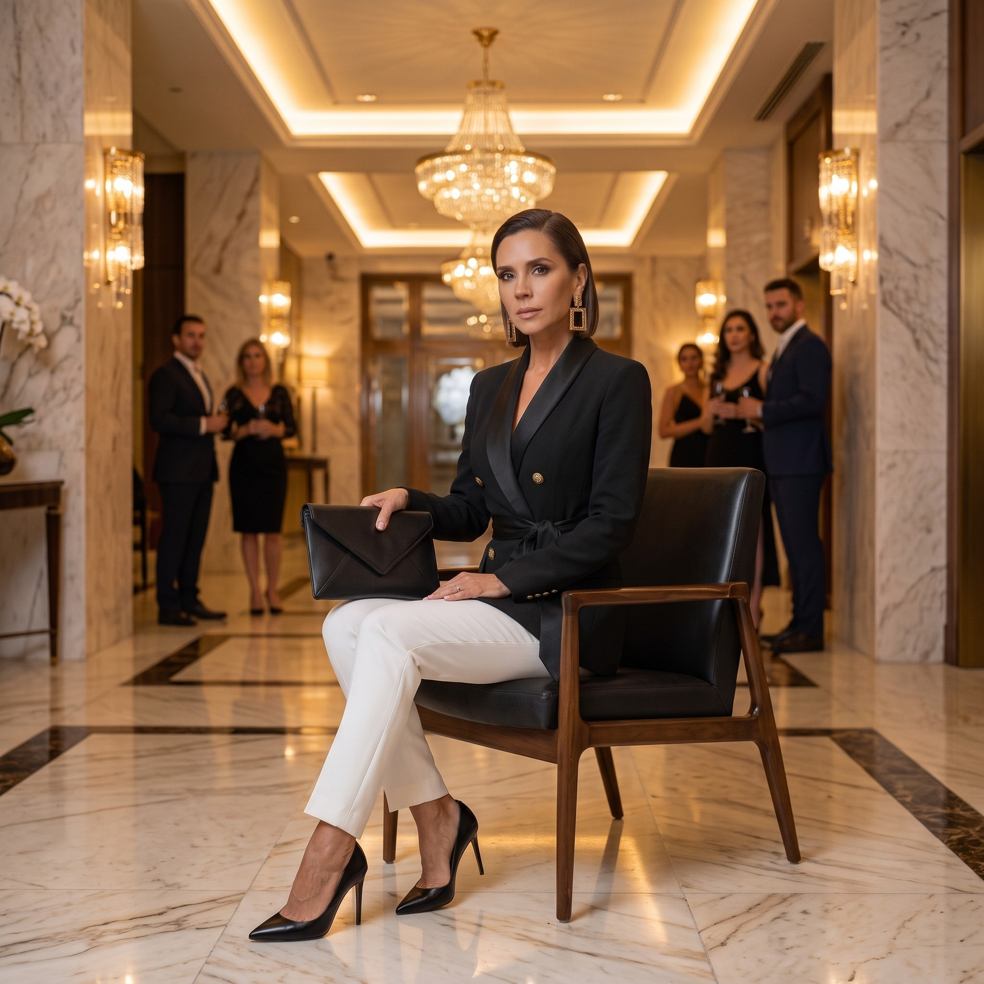 Simone Double-Breasted Power Blazer
