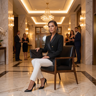Simone Double-Breasted Power Blazer