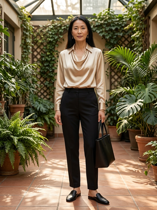 Elianne Drape-Collar Blouse