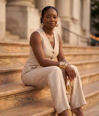 Camille Buttoned Vest Set