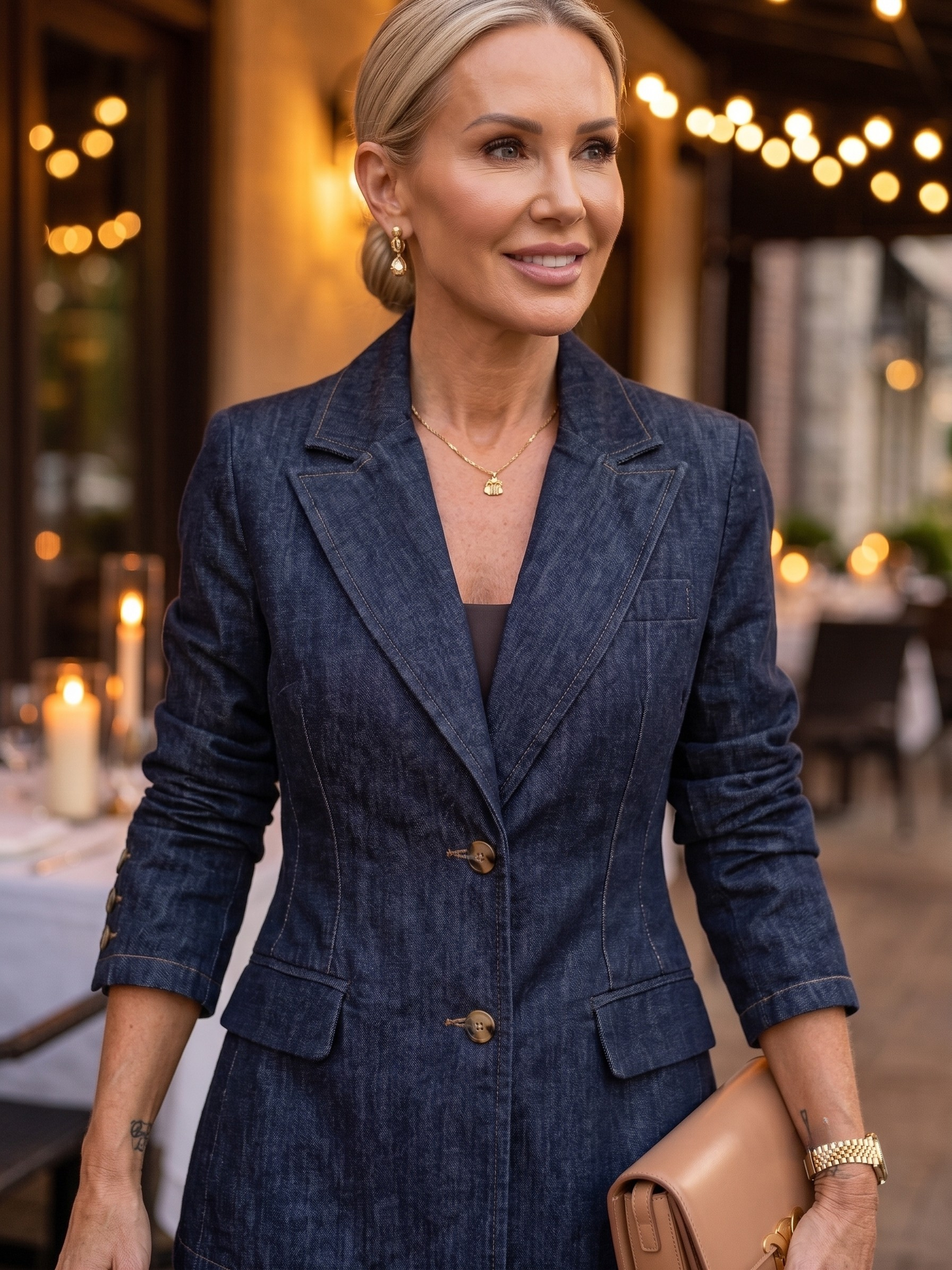 Emerson Soft-Structure Denim Set Dark Blue