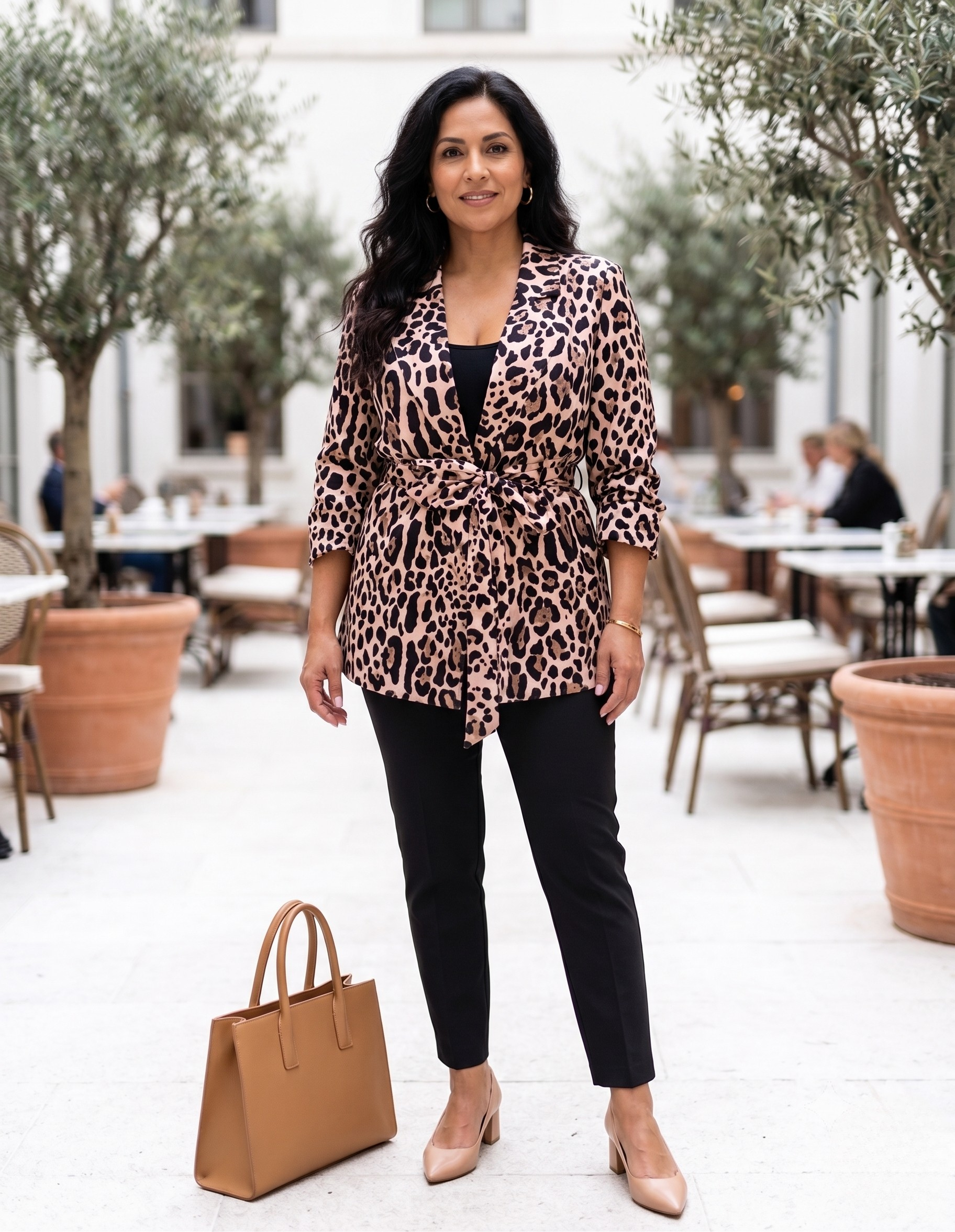 Solara Printed Tie-Front Jacket