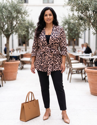 Solara Printed Tie-Front Jacket
