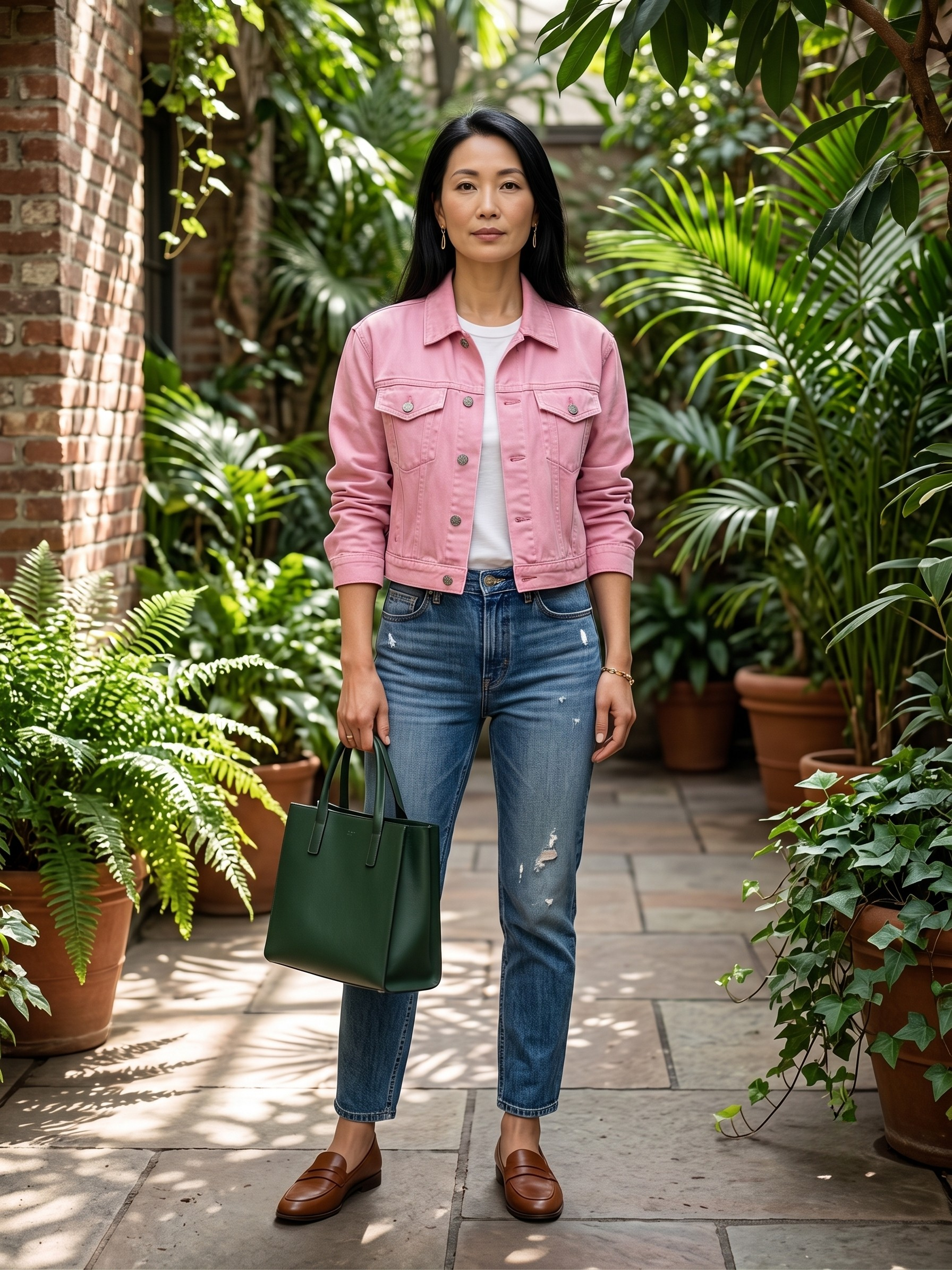 Brinley Classic Denim Jacket Blush Pink