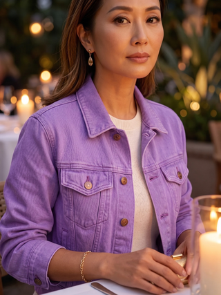 Brinley Classic Denim Jacket Lavender