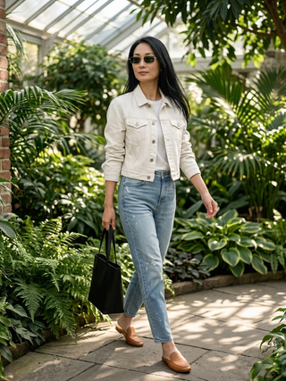 Brinley Classic Denim Jacket White
