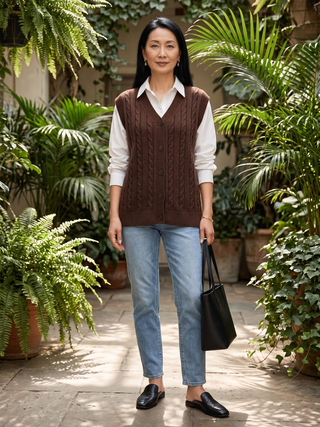 Joni Cable Button Sweater Vest