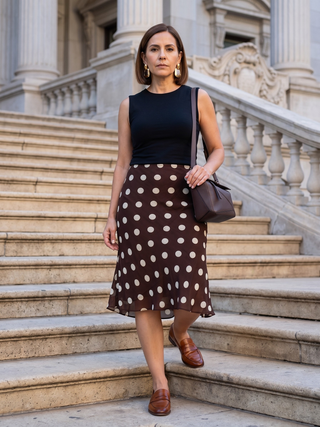 Lisette Polka Dot Midi Skirt