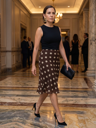 Lisette Polka Dot Midi Skirt