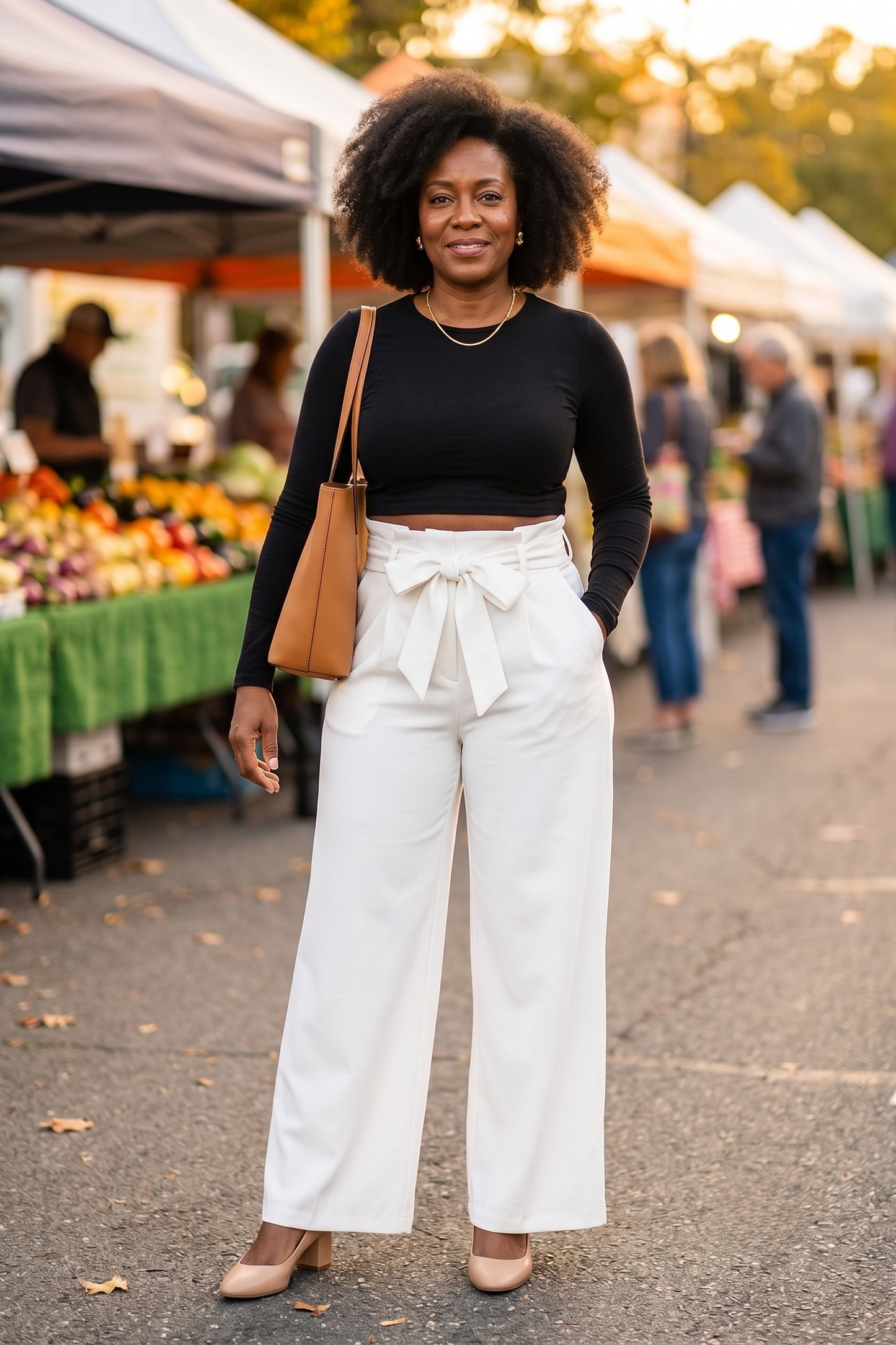 Ottilie Tie-Front Palazzo Trouser White