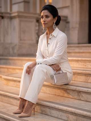 Genevieve High-Waist Palazzo Trouser