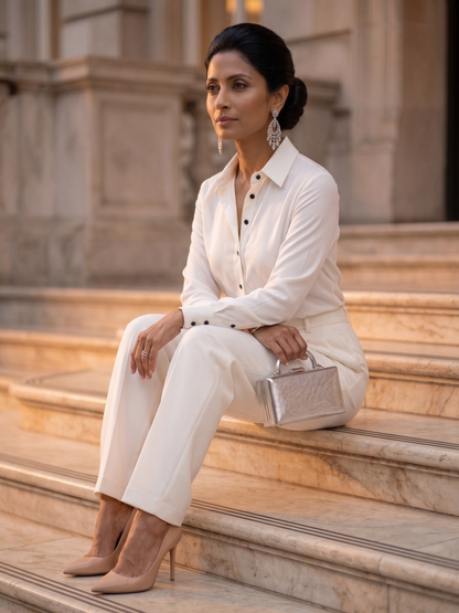 Genevieve High-Waist Palazzo Trouser