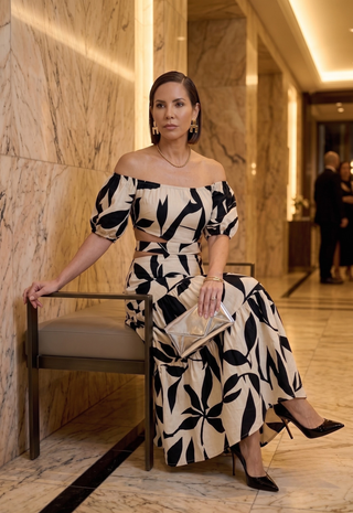 Valira Leaf Print Cutout Maxi
