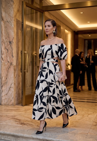 Valira Leaf Print Cutout Maxi