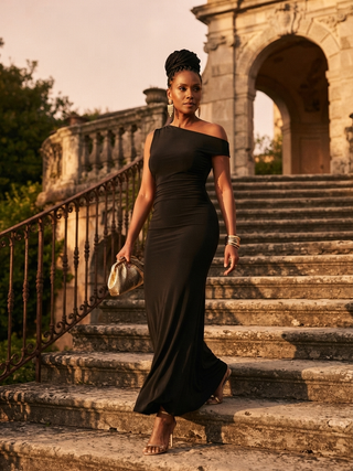 Thalia Ruched One-Shoulder Dress
