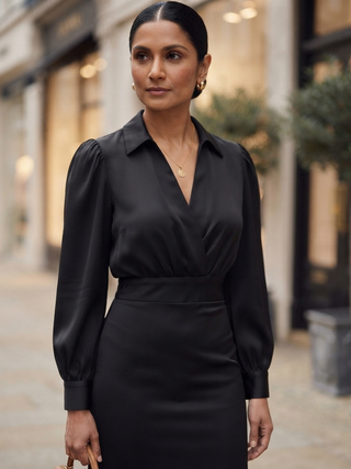 Delphine Ruched Midi Black