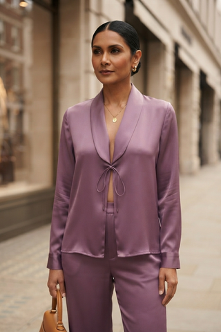 Amalfi Tie-Front Two-Piece Ensemble Purple