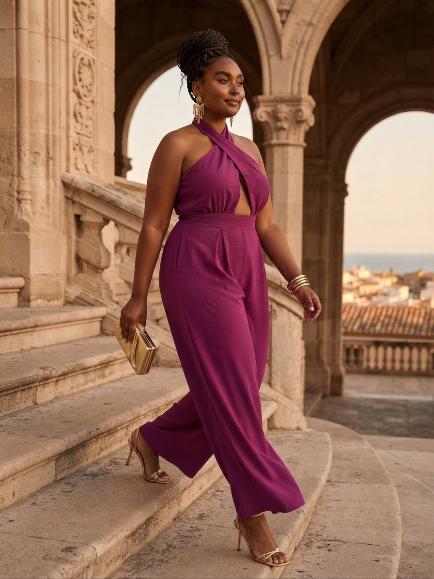 Zaria Statement Halter Jumpsuit