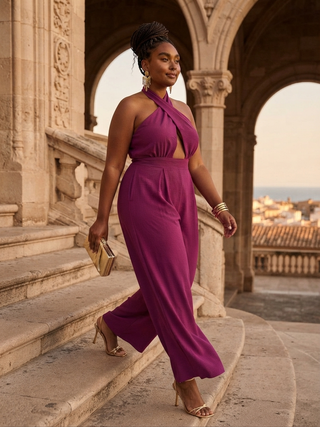 Zaria Statement Halter Jumpsuit