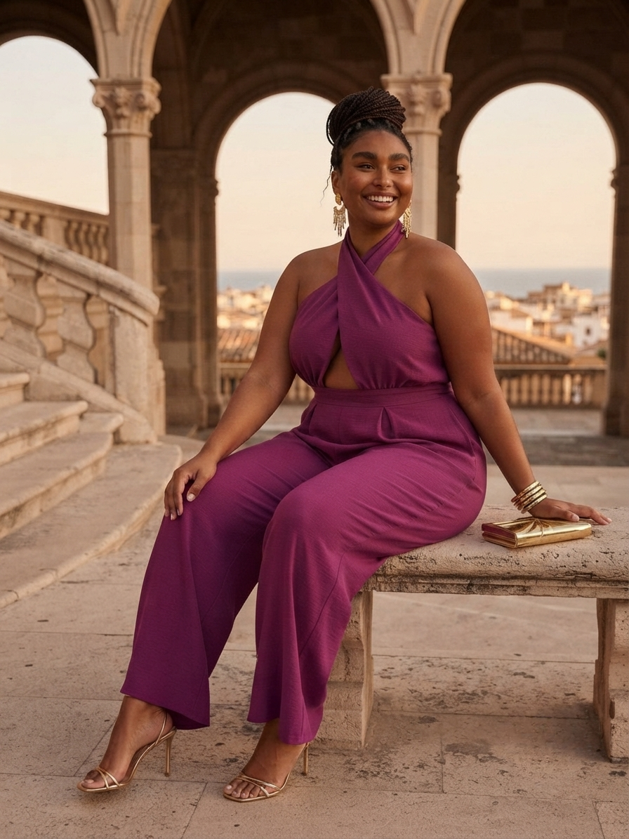 Zaria Statement Halter Jumpsuit
