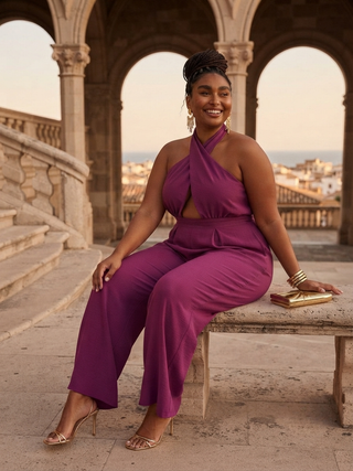 Zaria Statement Halter Jumpsuit