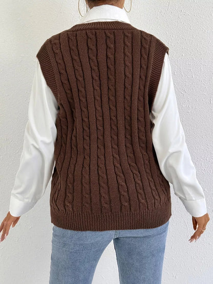 Joni Cable Button Sweater Vest