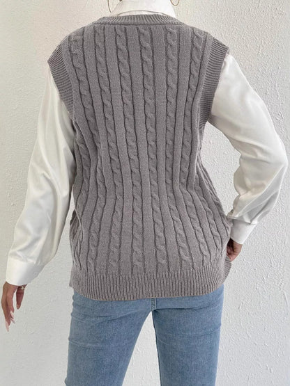 Joni Cable Button Sweater Vest