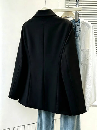 Full Size Single-Breasted Lapel Collar Blazer Plus Size