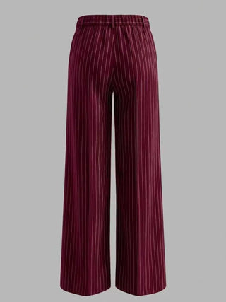High-Waisted Striped Wide-Leg Pants
