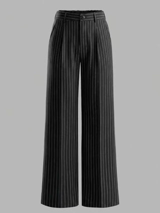 High-Waisted Striped Wide-Leg Pants