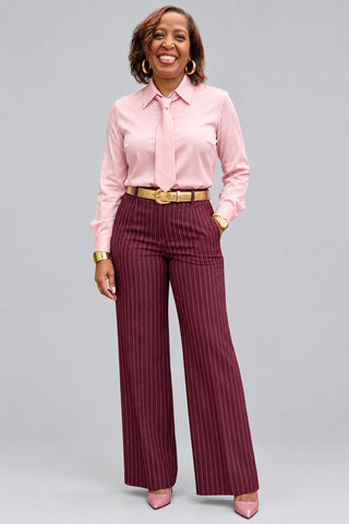 Tie-Neck Long Sleeve Blouse